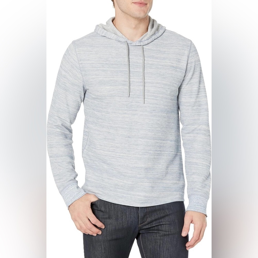 Vince Regular Fit Hooded Sweatshirt in Heather Tradewind Light Blue Size Large
